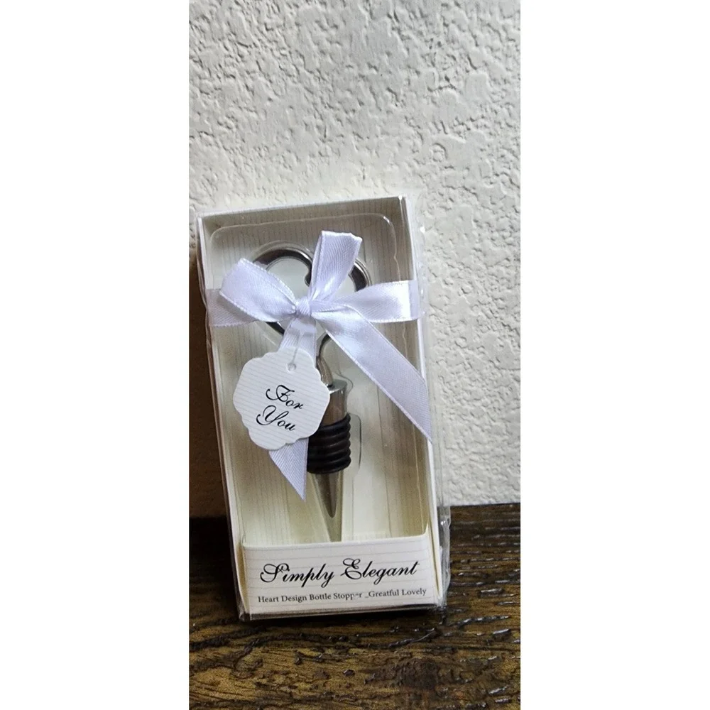 14x  Simply Elegant Heart Shaped Wine Bottle Stopper Wedding Gift Pack Of 14